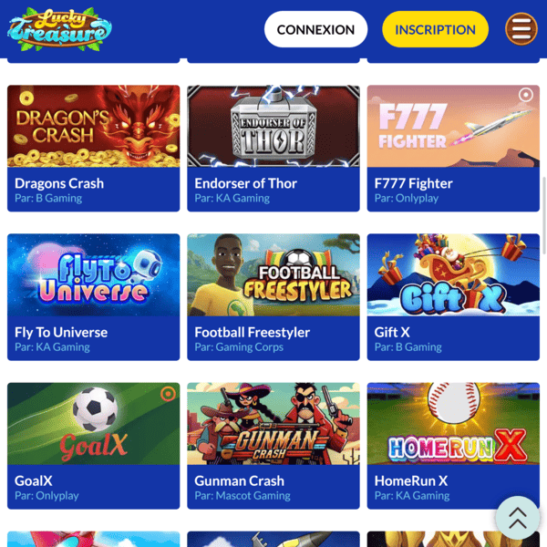 Lucky Treasure Casino — Casino en direct, grille 1